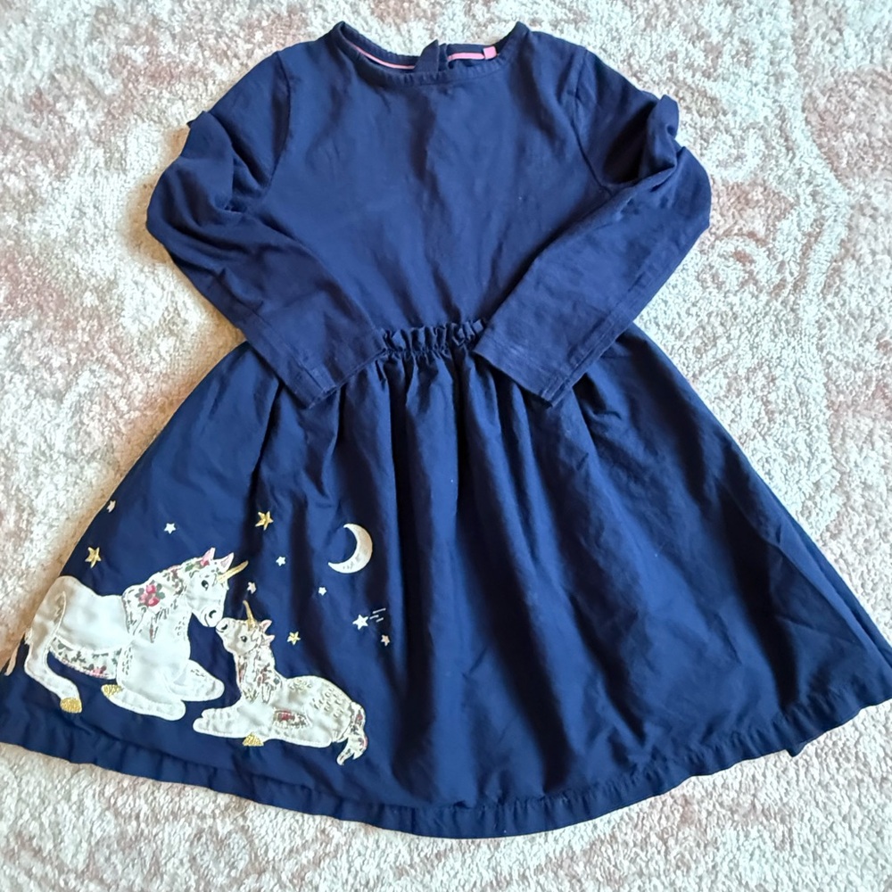 Mini Boden Navy Unicorn Dress